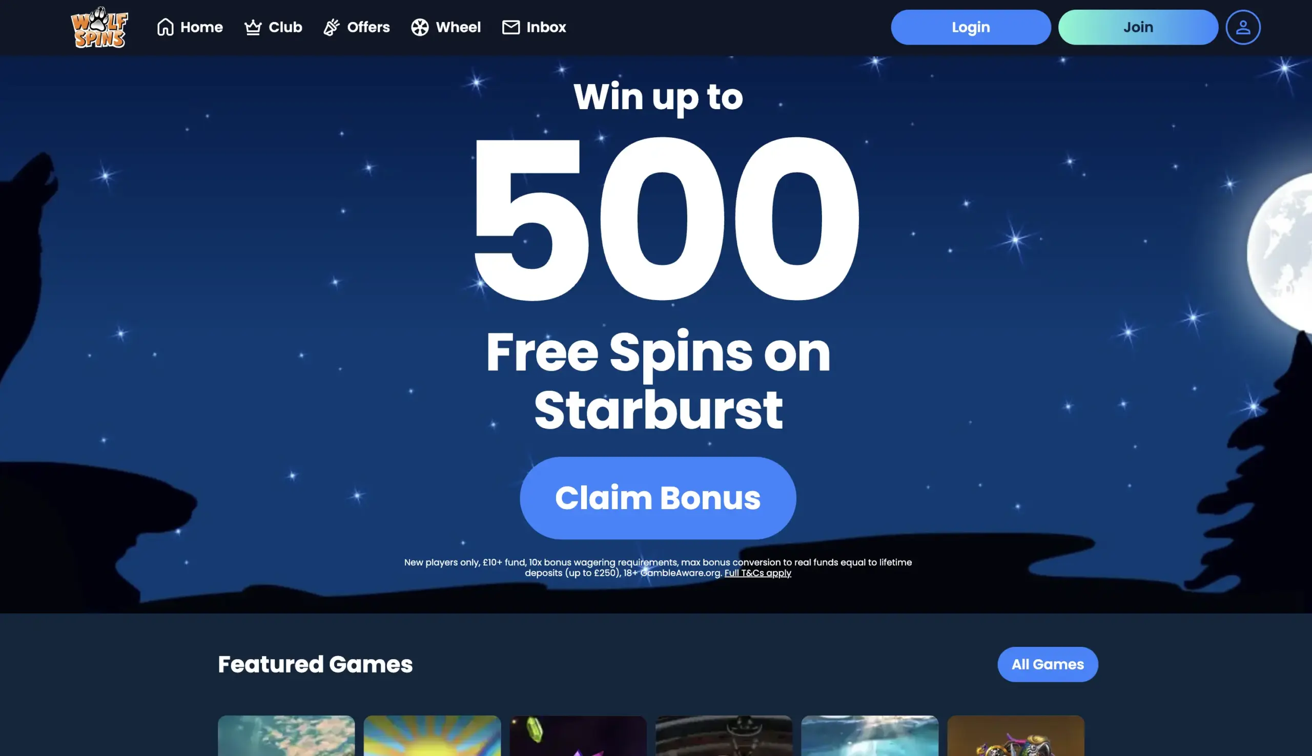 Wolf Spins Homepage