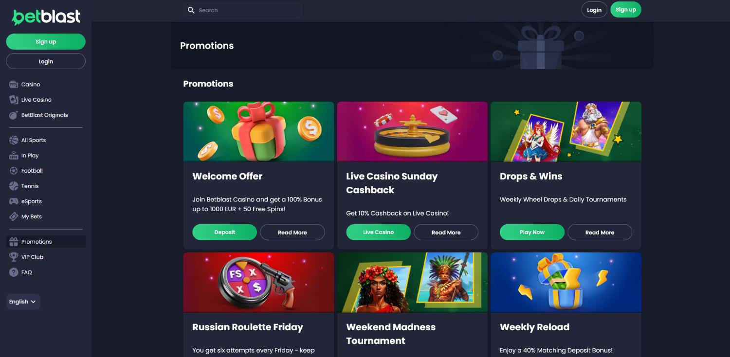 betblast homepage