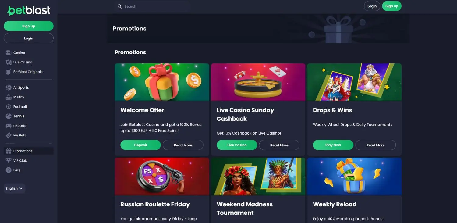 betblast homepage