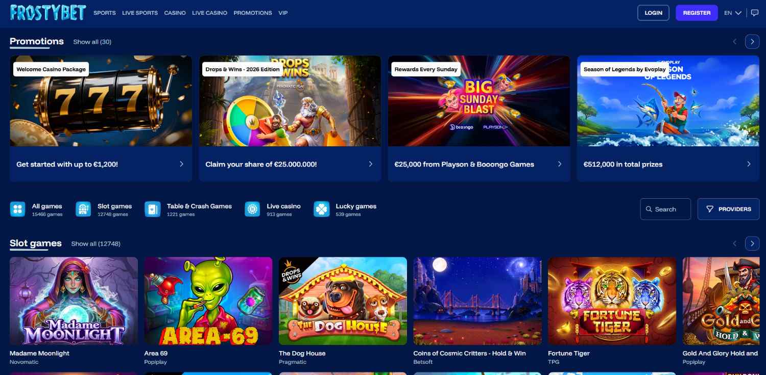 frostybet homepage