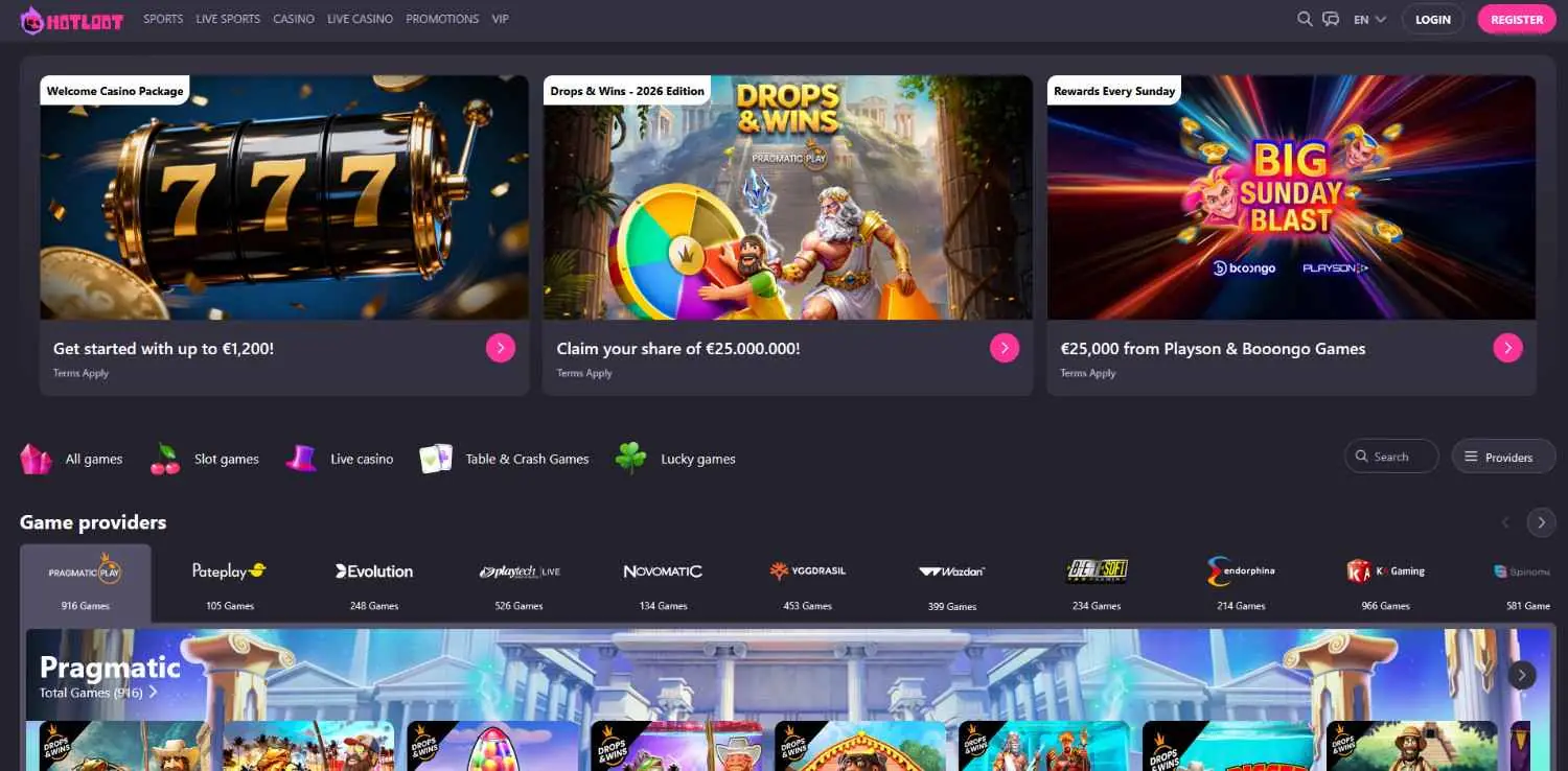 hotloot homepage