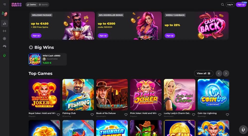 memocasino homepage