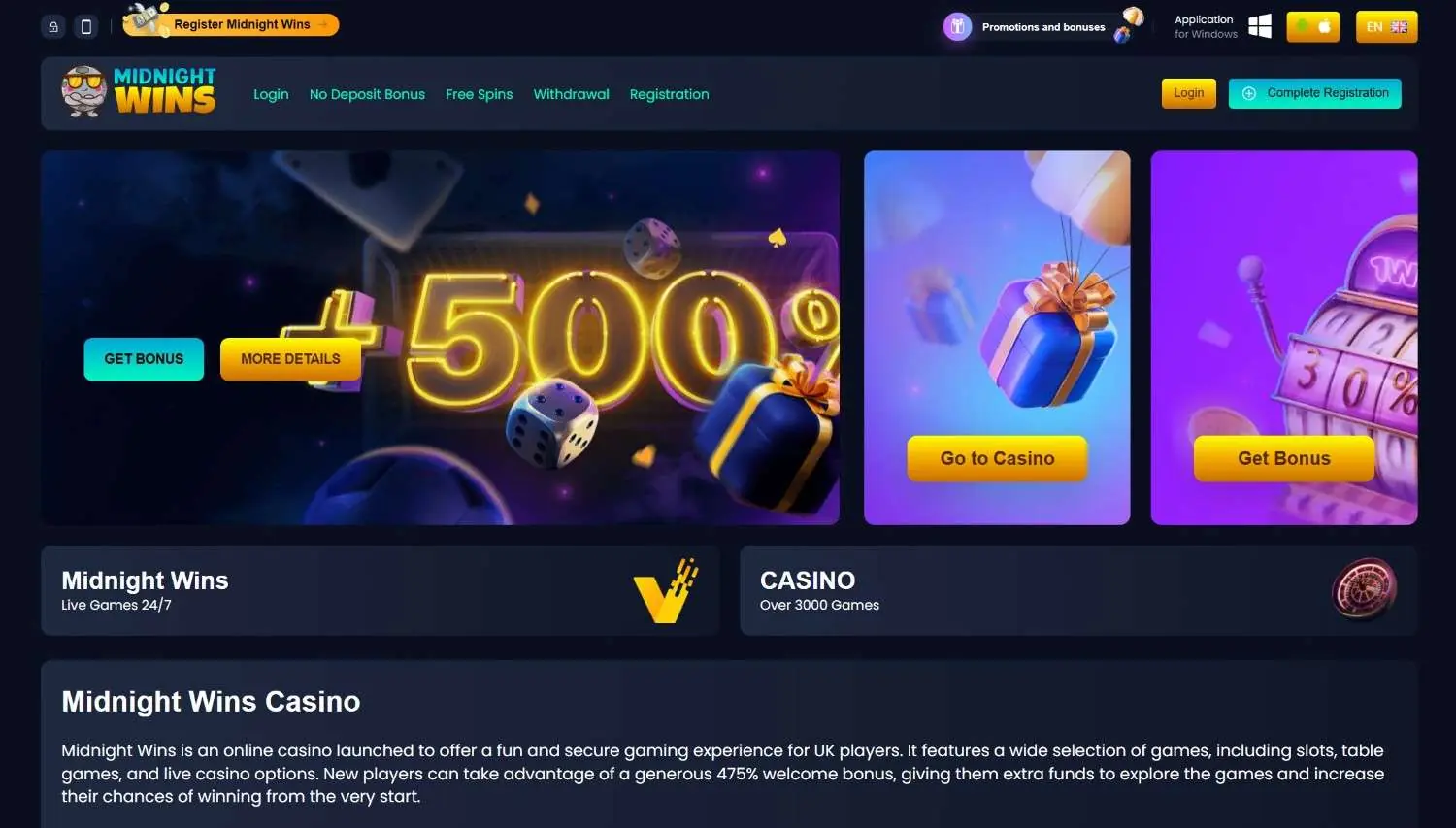 midnight wins homepage