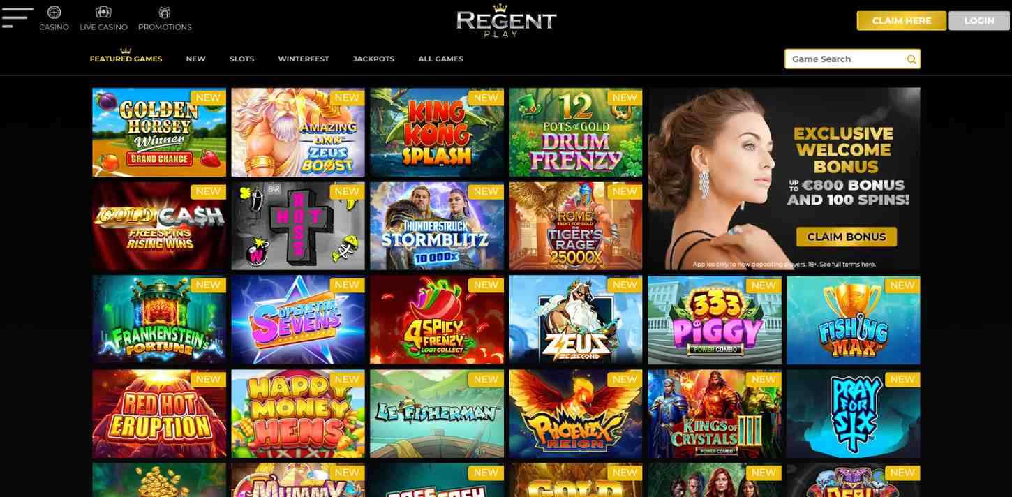 regent play homepage