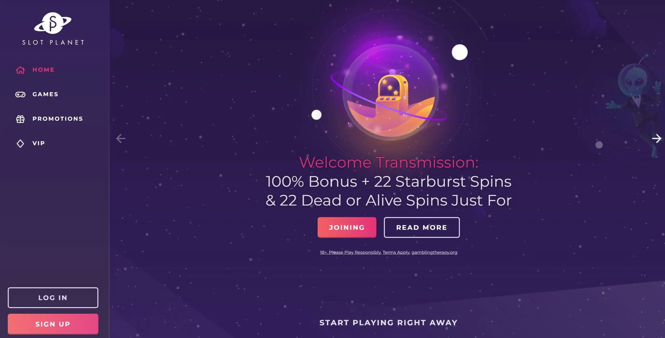 Slot Planet homepage