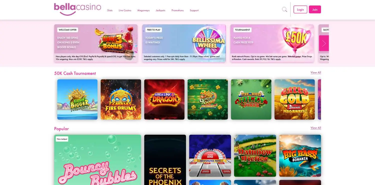 bella casino homepage
