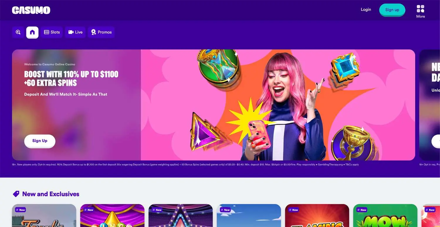 casumo casino homepage