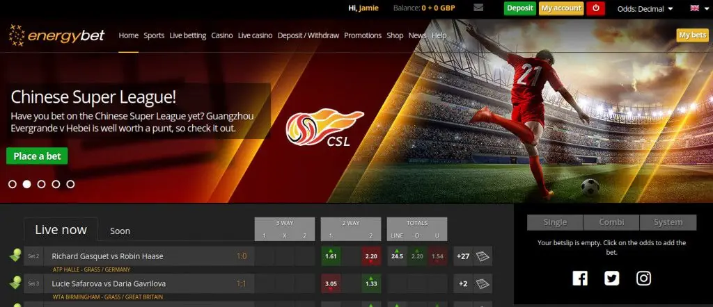 energybet homepage