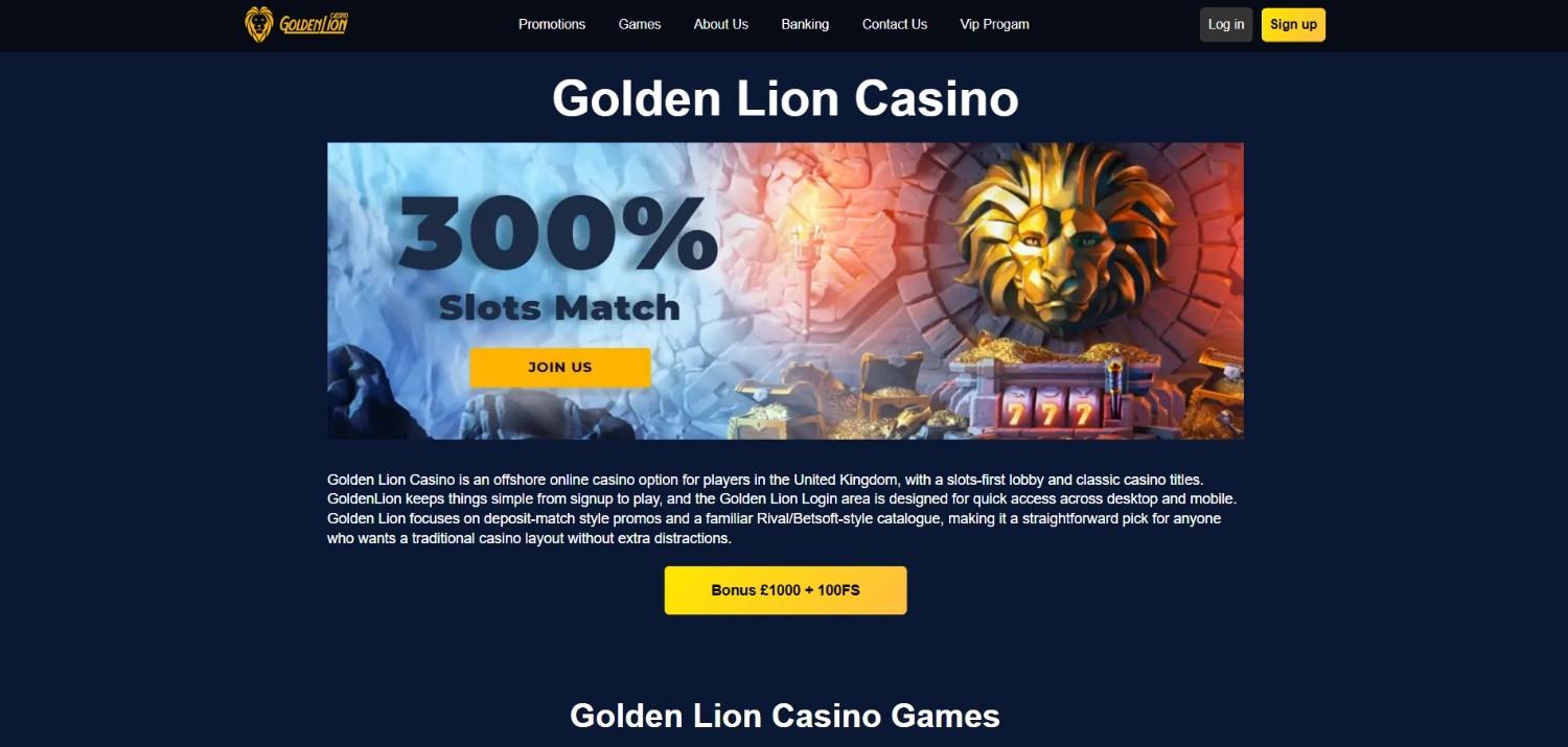 golden lion homepage