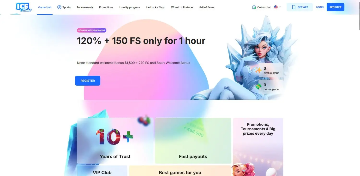 ice casino homepage
