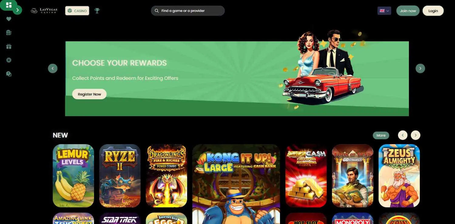 las vegas casino homepage