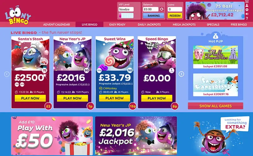 loony bingo homepage loony bingo homepage