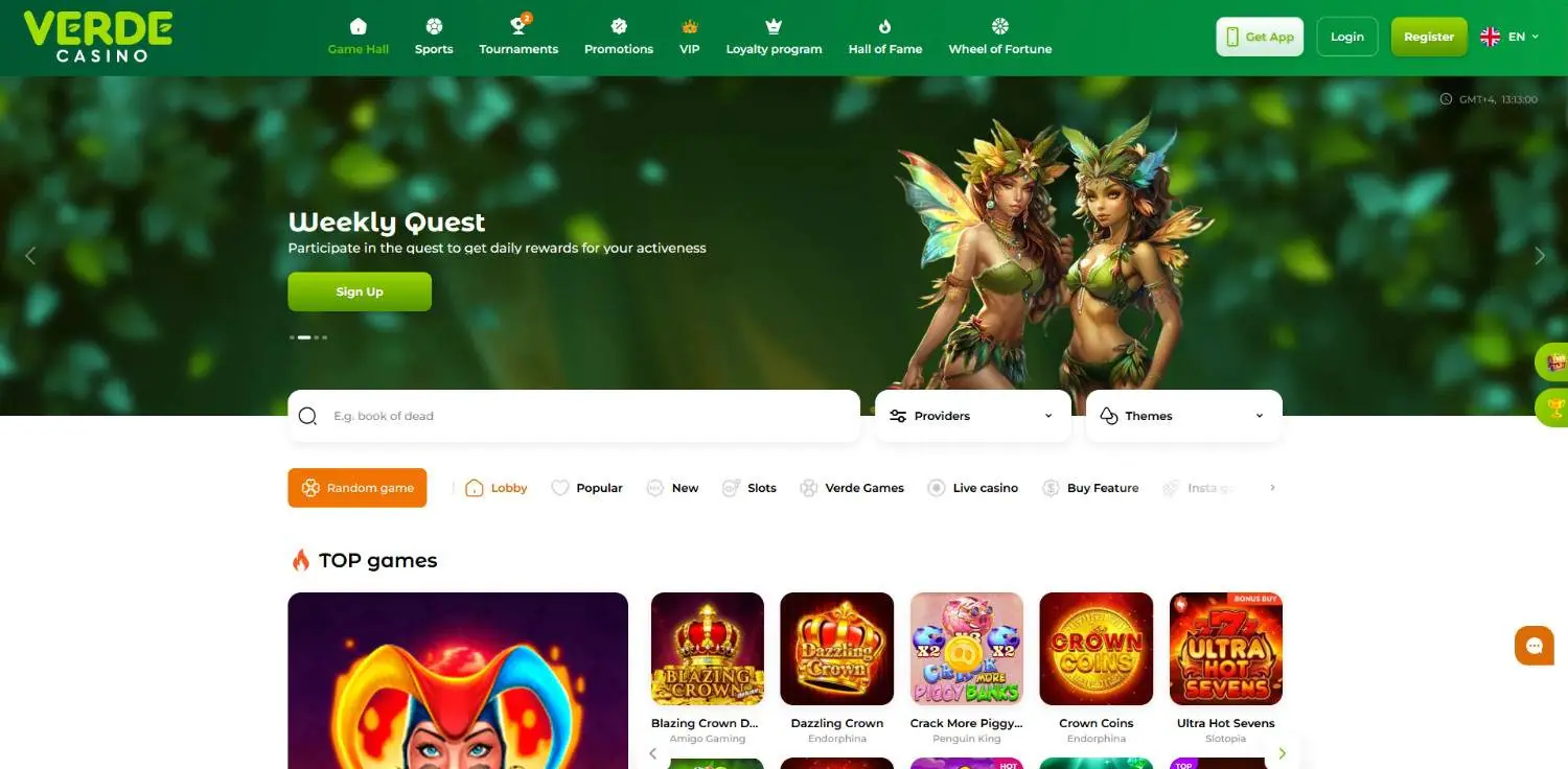 verde casino homepage