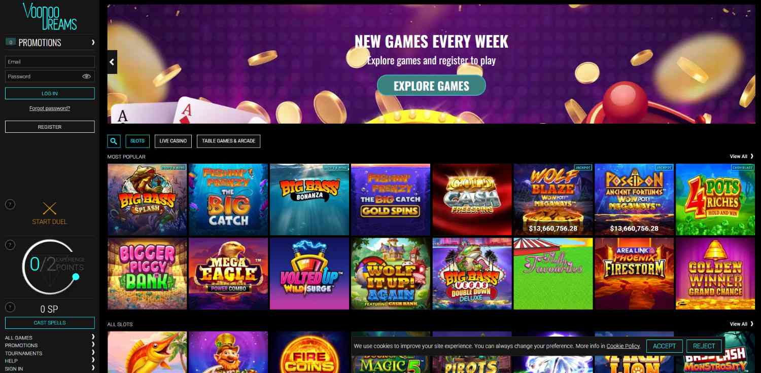 voodoo dreams homepage