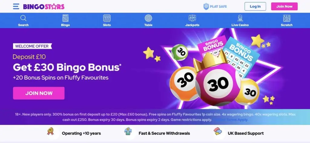 Bingo-Stars-homepage