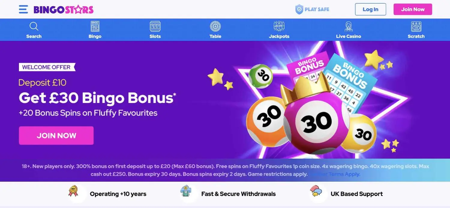 Bingo-Stars-homepage