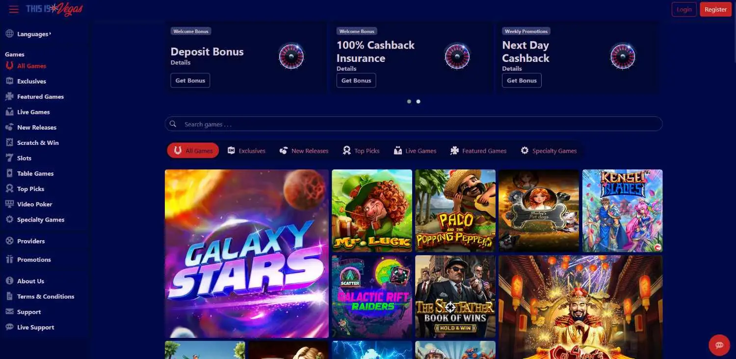 This is vegas homepage