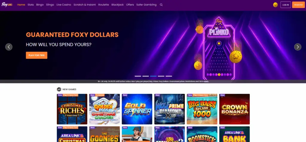 foxy games homepage