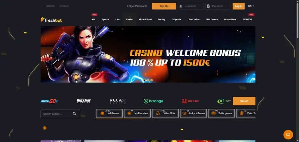 freshbet homepage