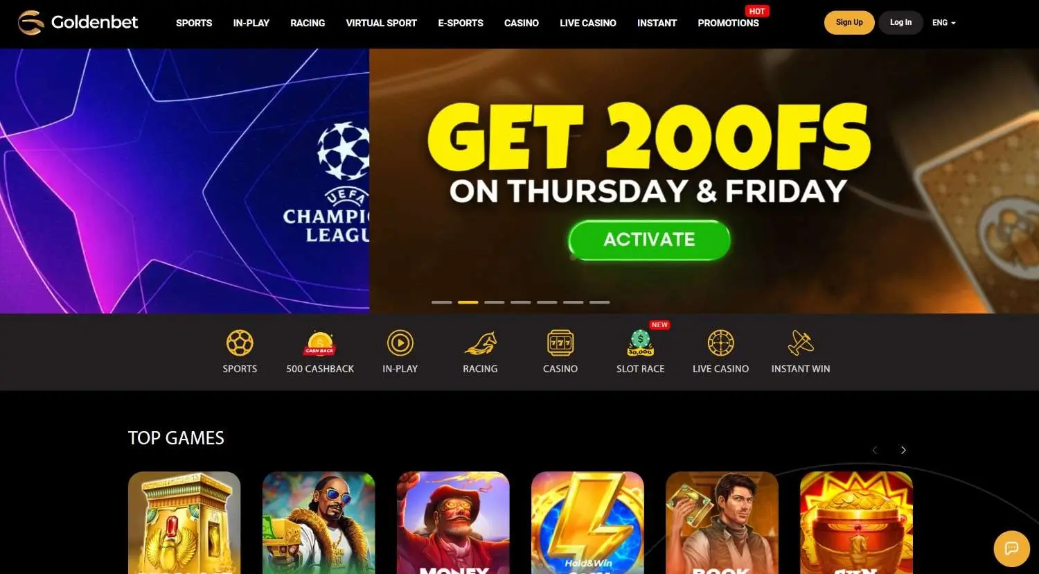 goldenbet homepage