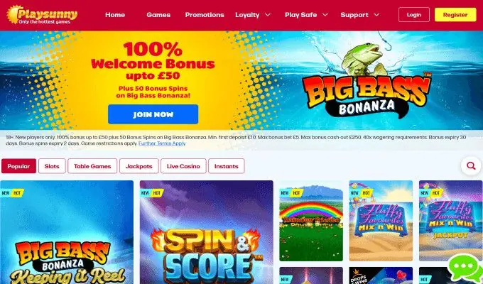 playsunny-casino-homepage