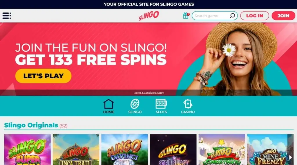 Slingo Homepage