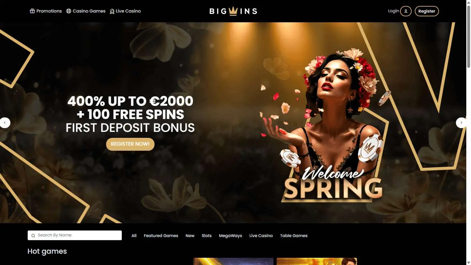 BigWins Casino homepage BigWins Casino homepage
