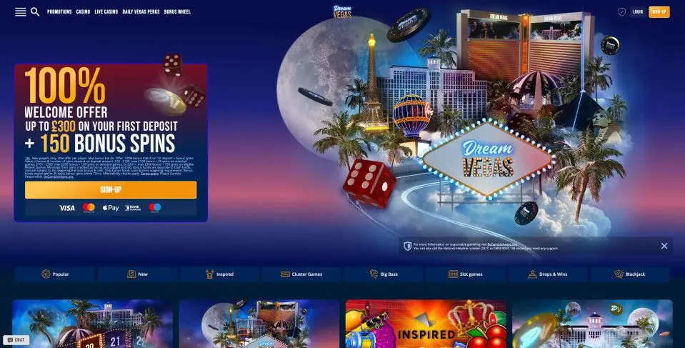 Dream Vegas homepage Dream Vegas homepage