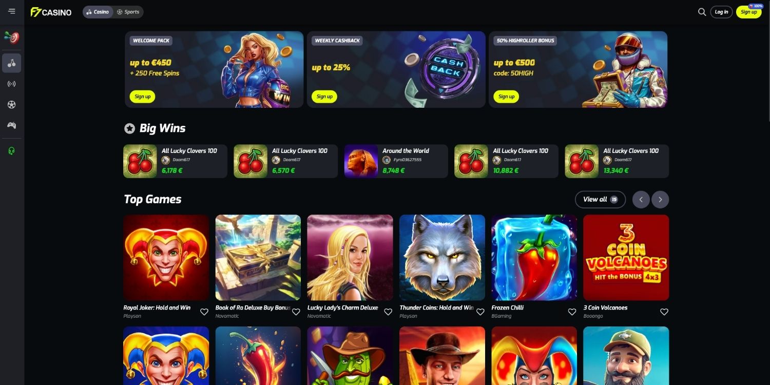 F7 casino homepage