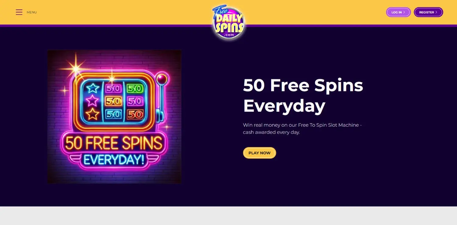 Free daily spins homepage