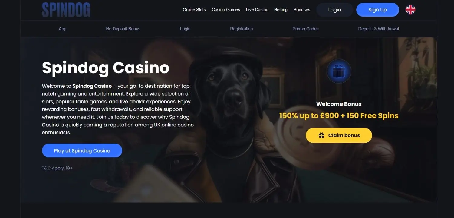 Spindog Casino Homepag