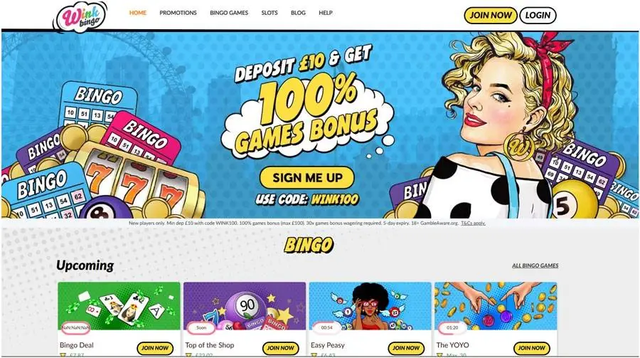 Wink Bingo Homepage Wink Bingo Homepage