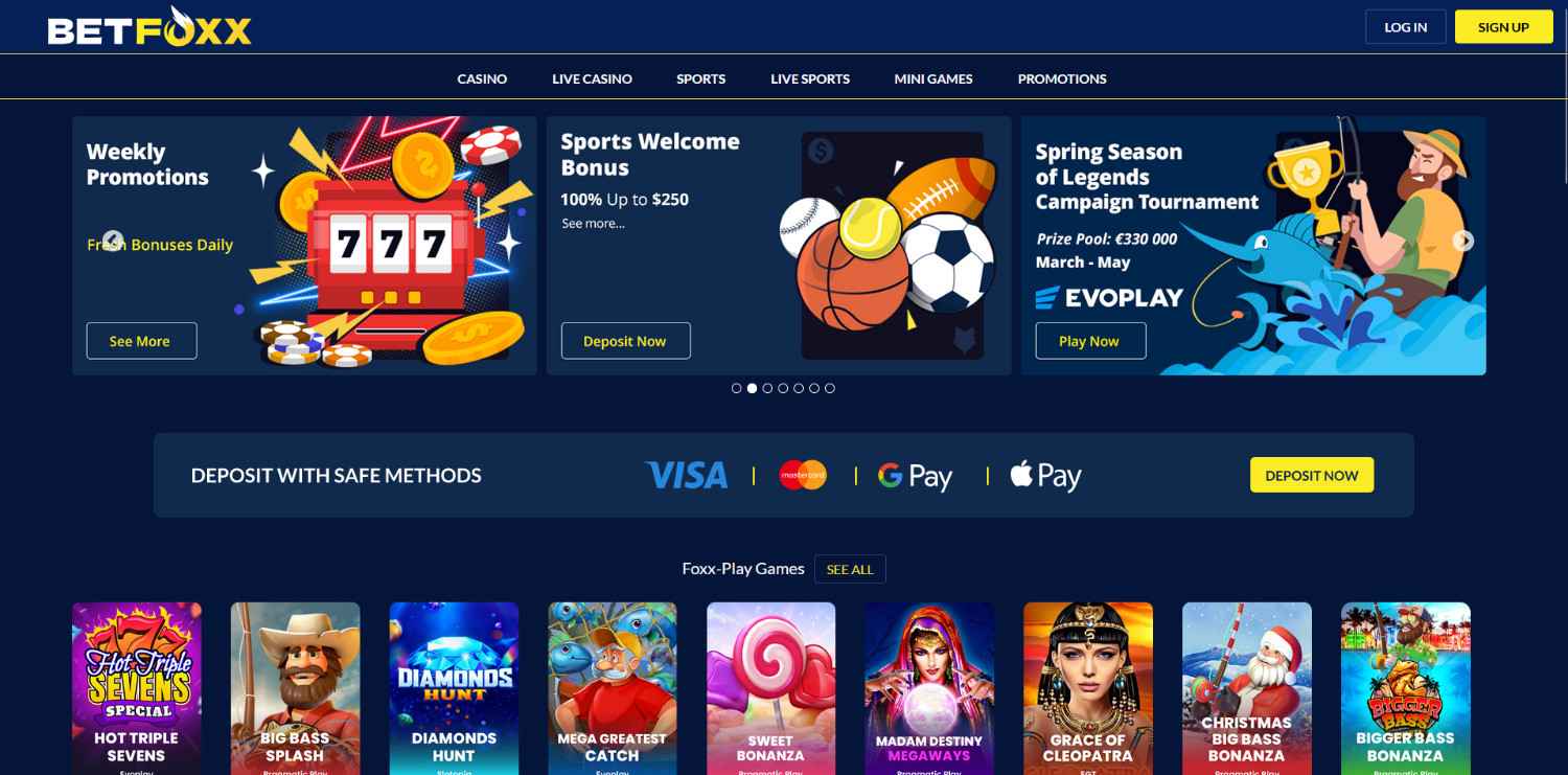 BetFoxx Homepage