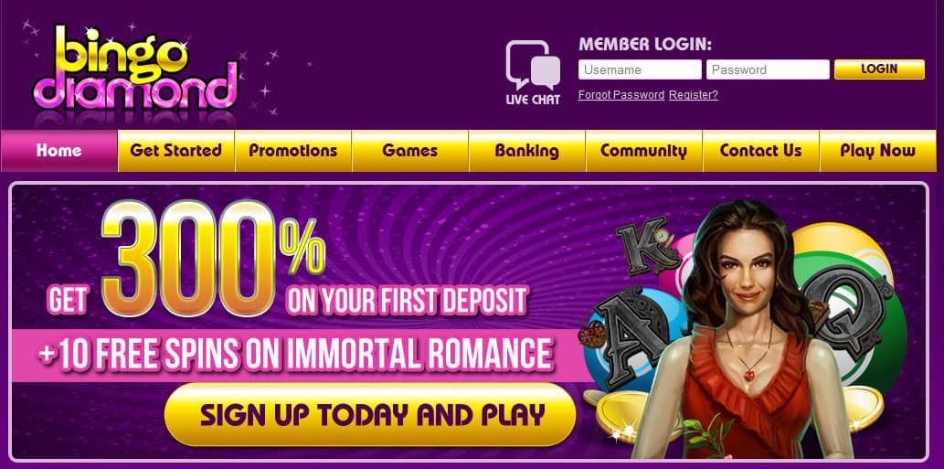 bingo diamond homepage