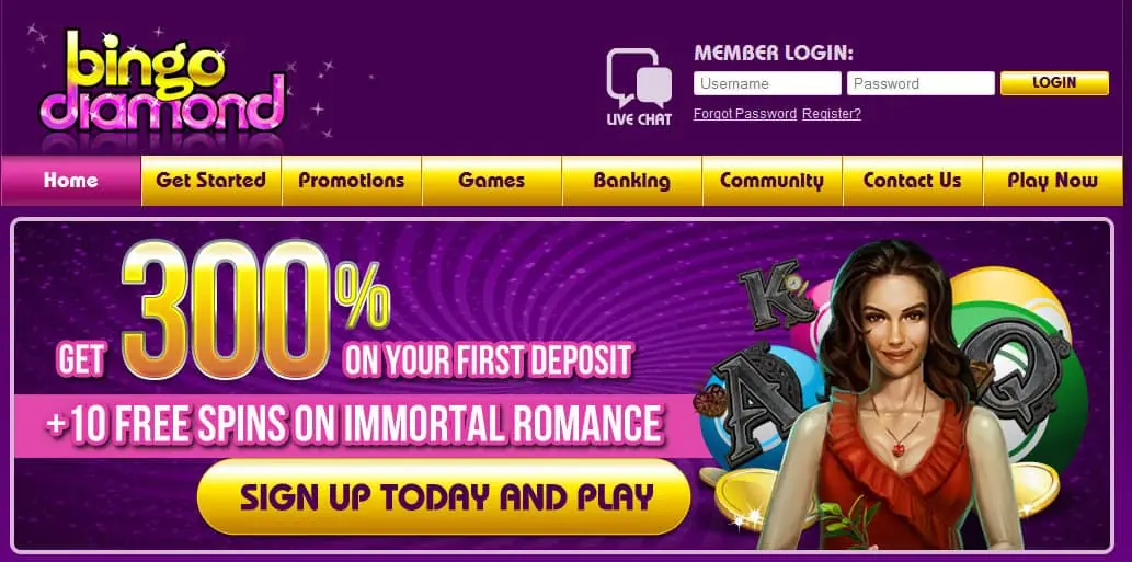 bingo diamond homepage