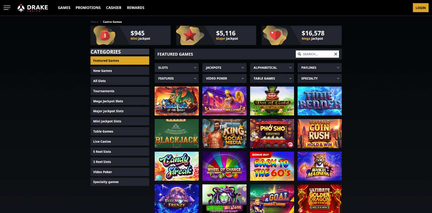 drake casino homepage