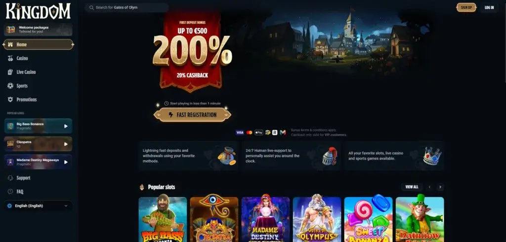 kingdom casino homepage