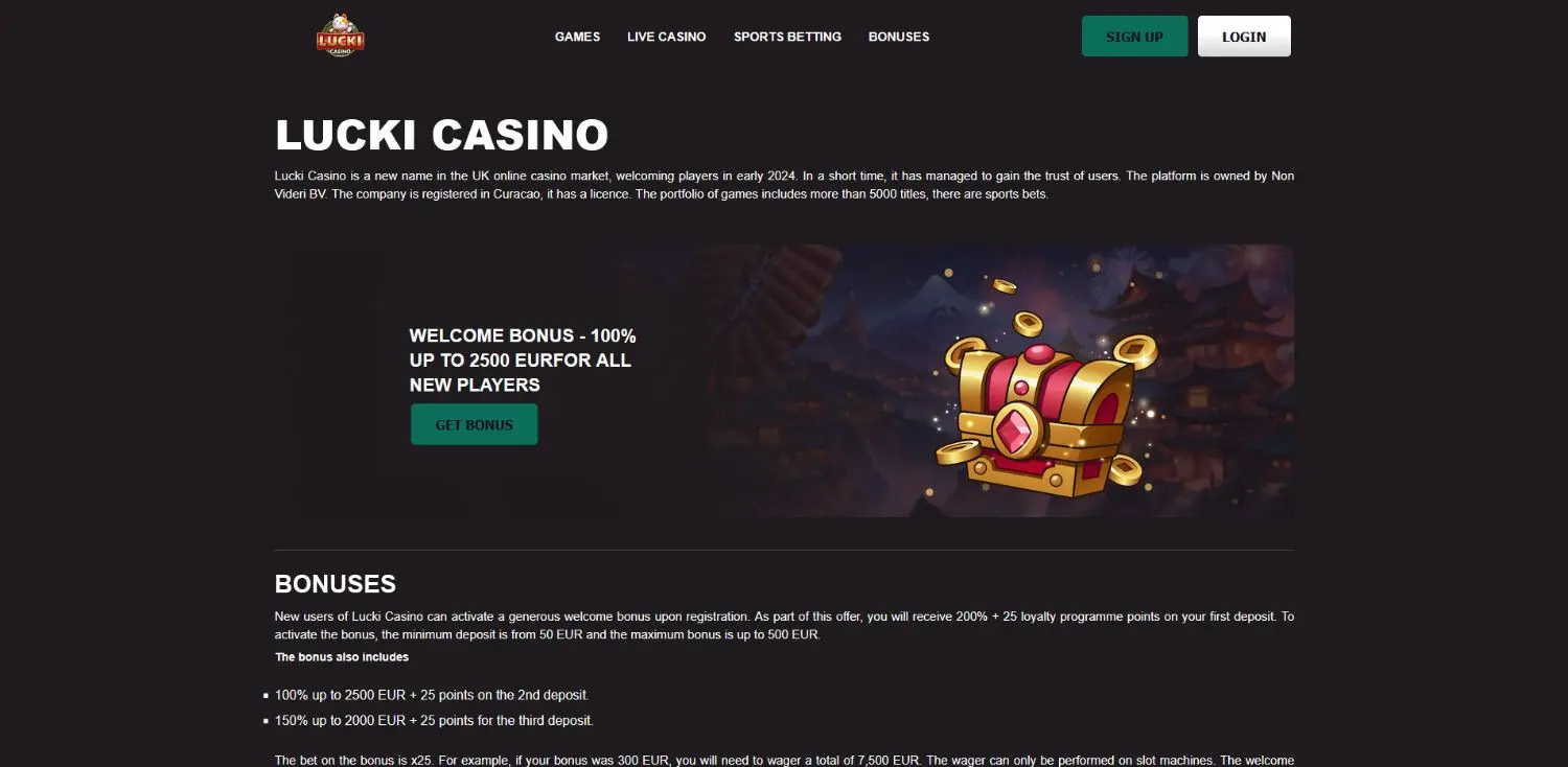 lucki casino homepage