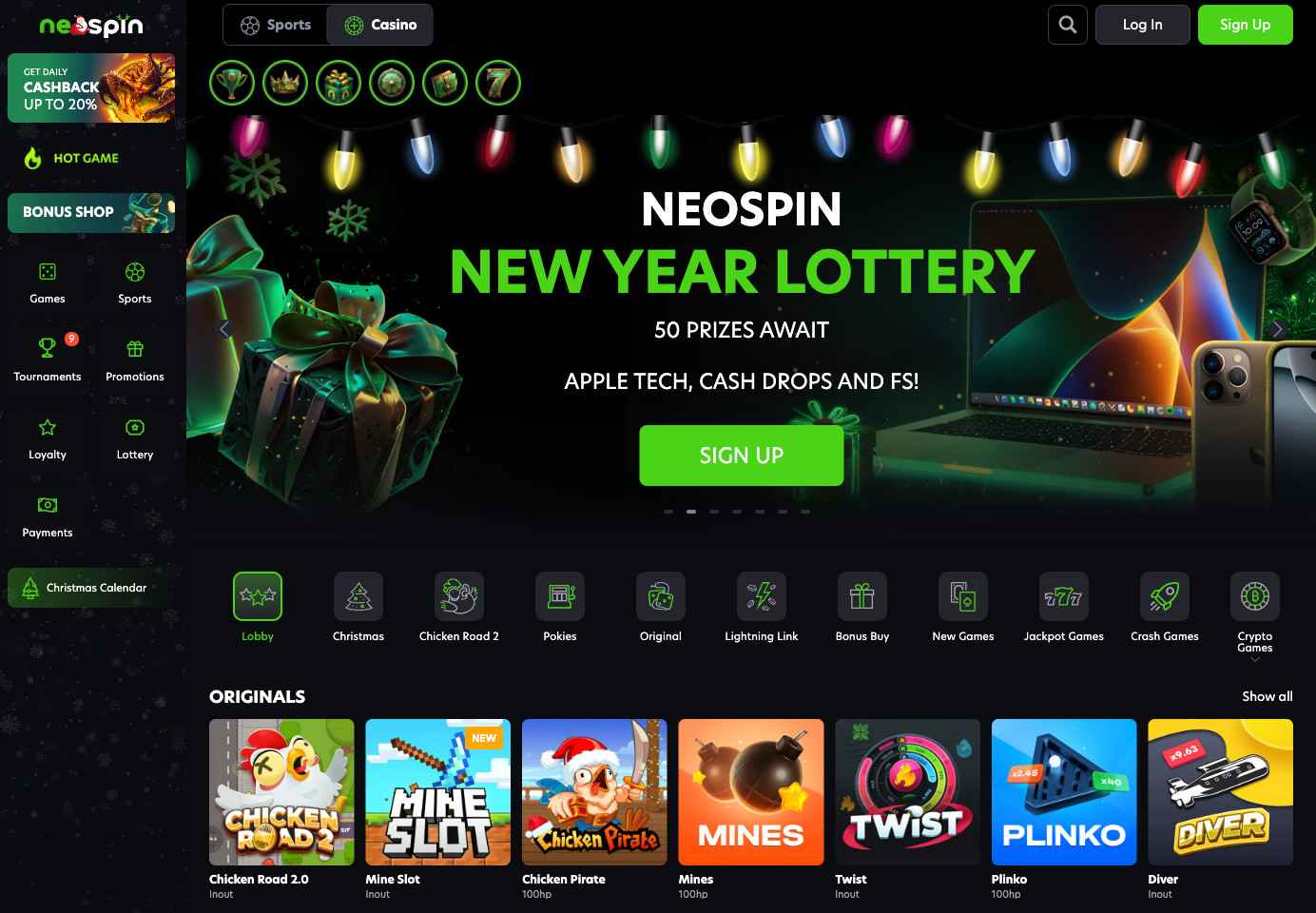neospin homepage