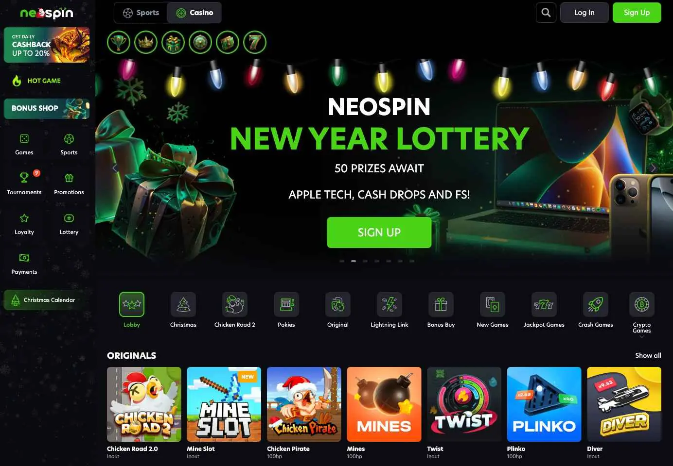 neospin homepage