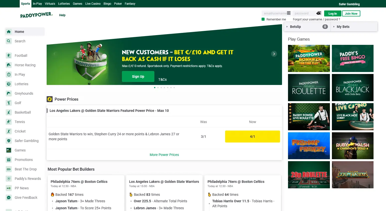 paddypower homepage