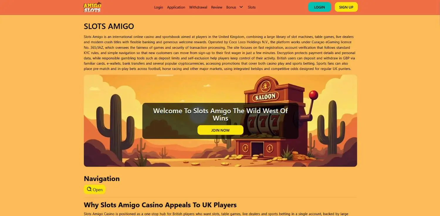 Slots Amigo Homepage