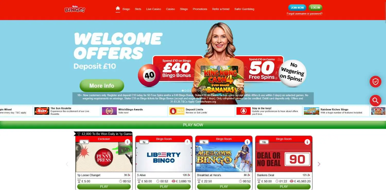 sunbingo homepage