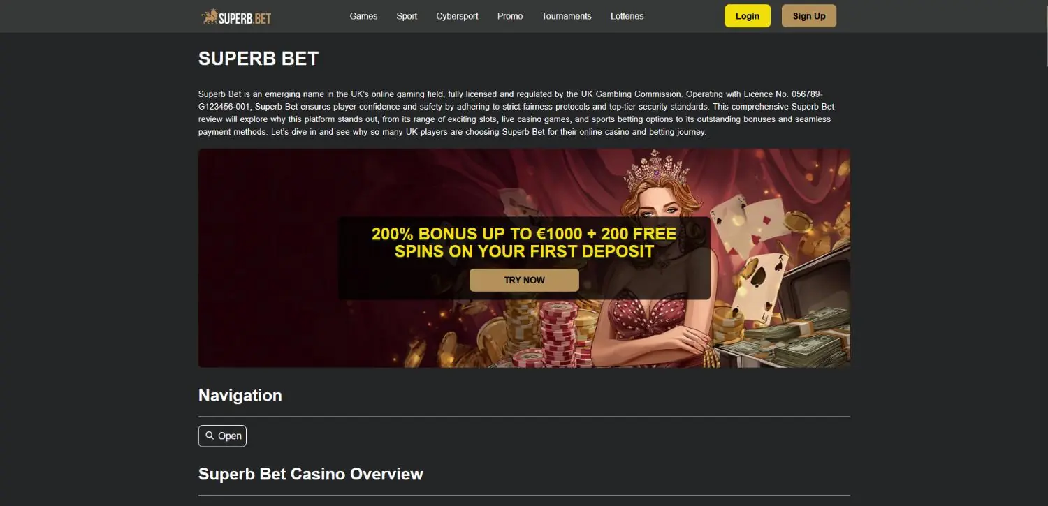 superb bet homepage