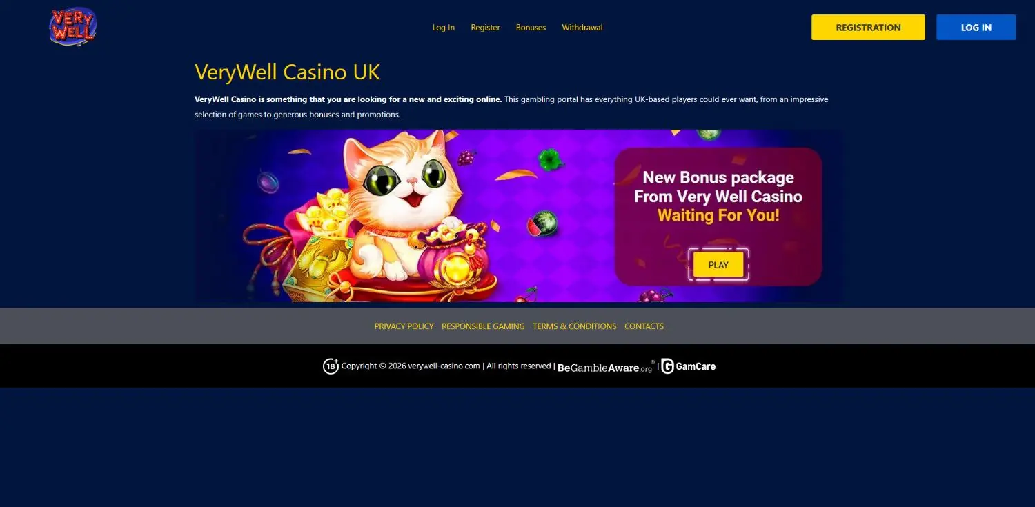very well casino homepage
