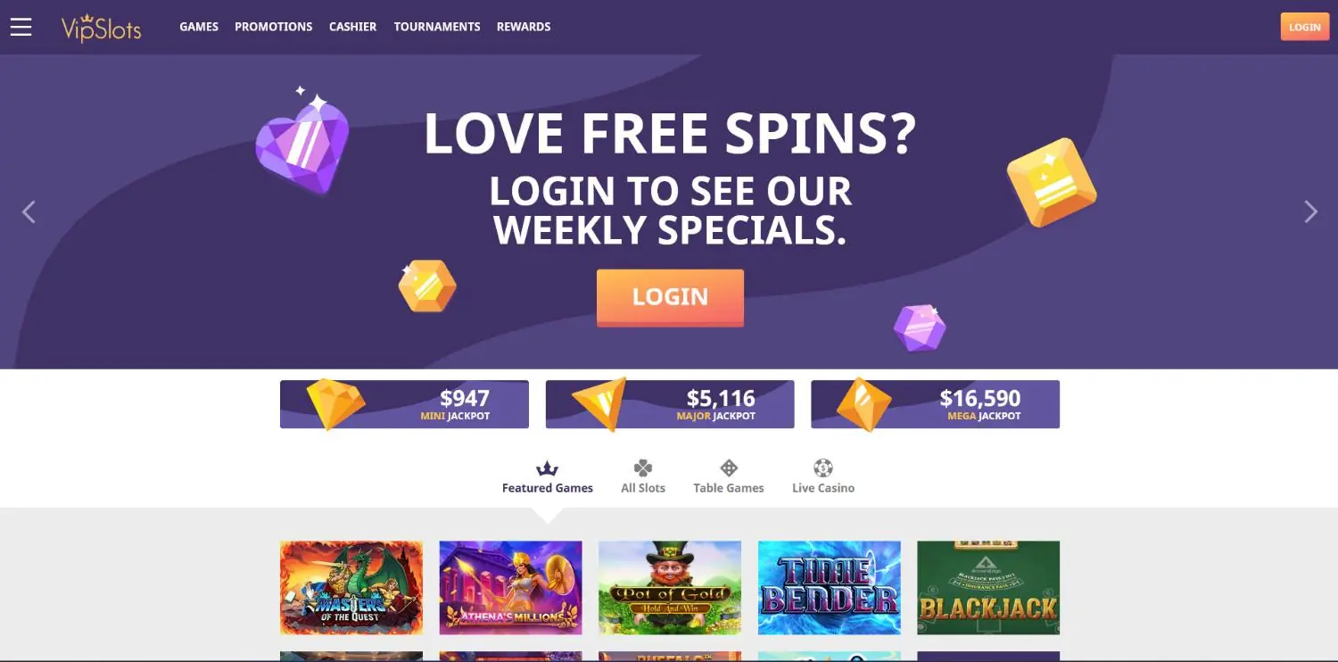 vip slots homepage