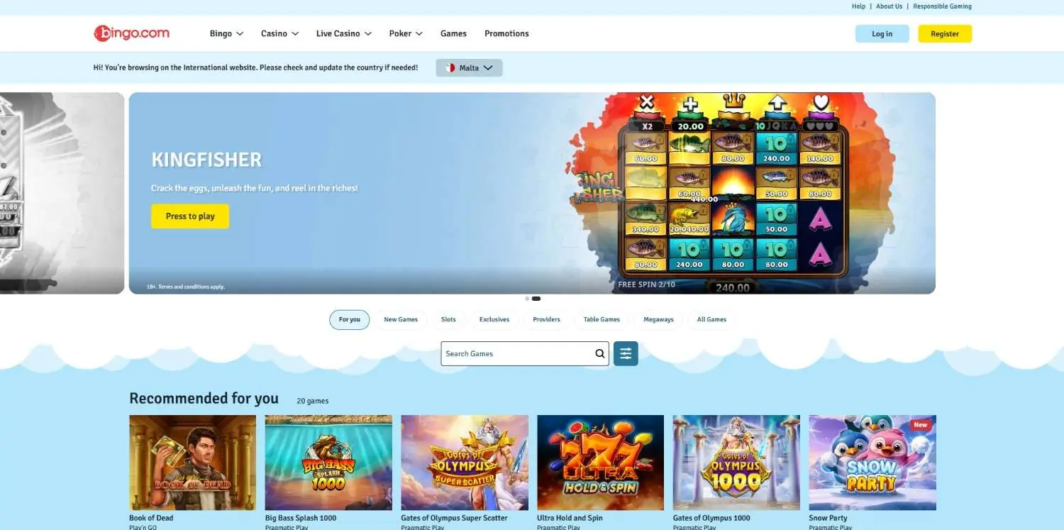 Bingo.com Homepage