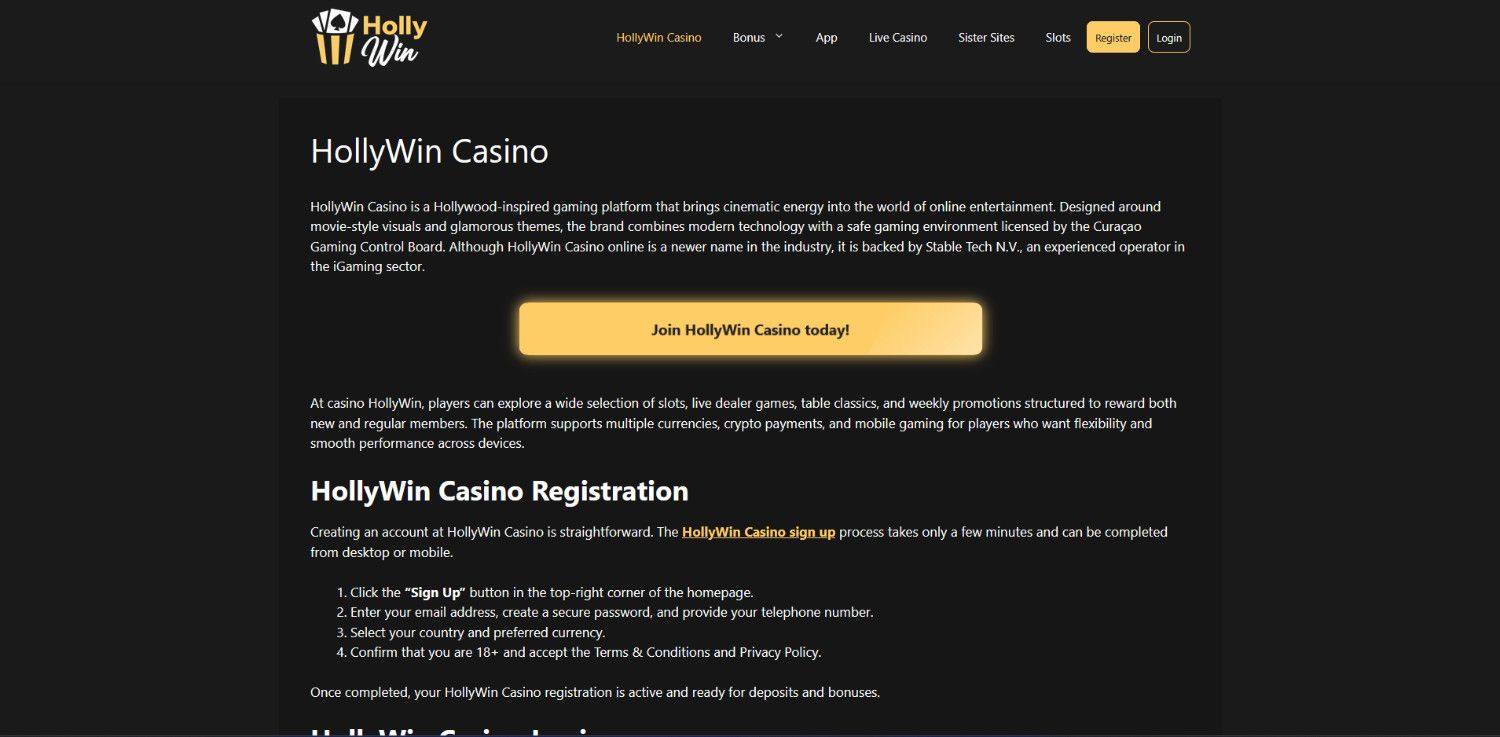 hollywin homepage