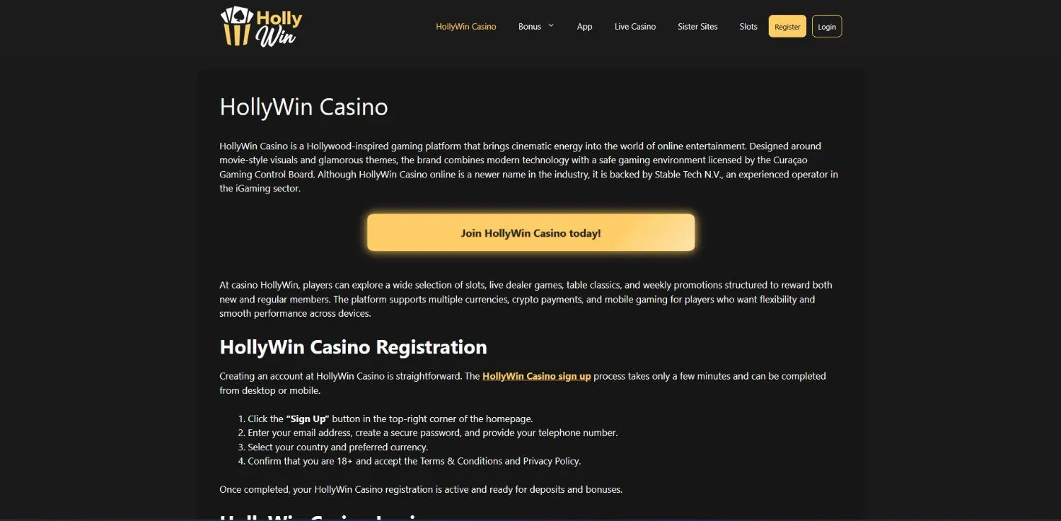 hollywin homepage