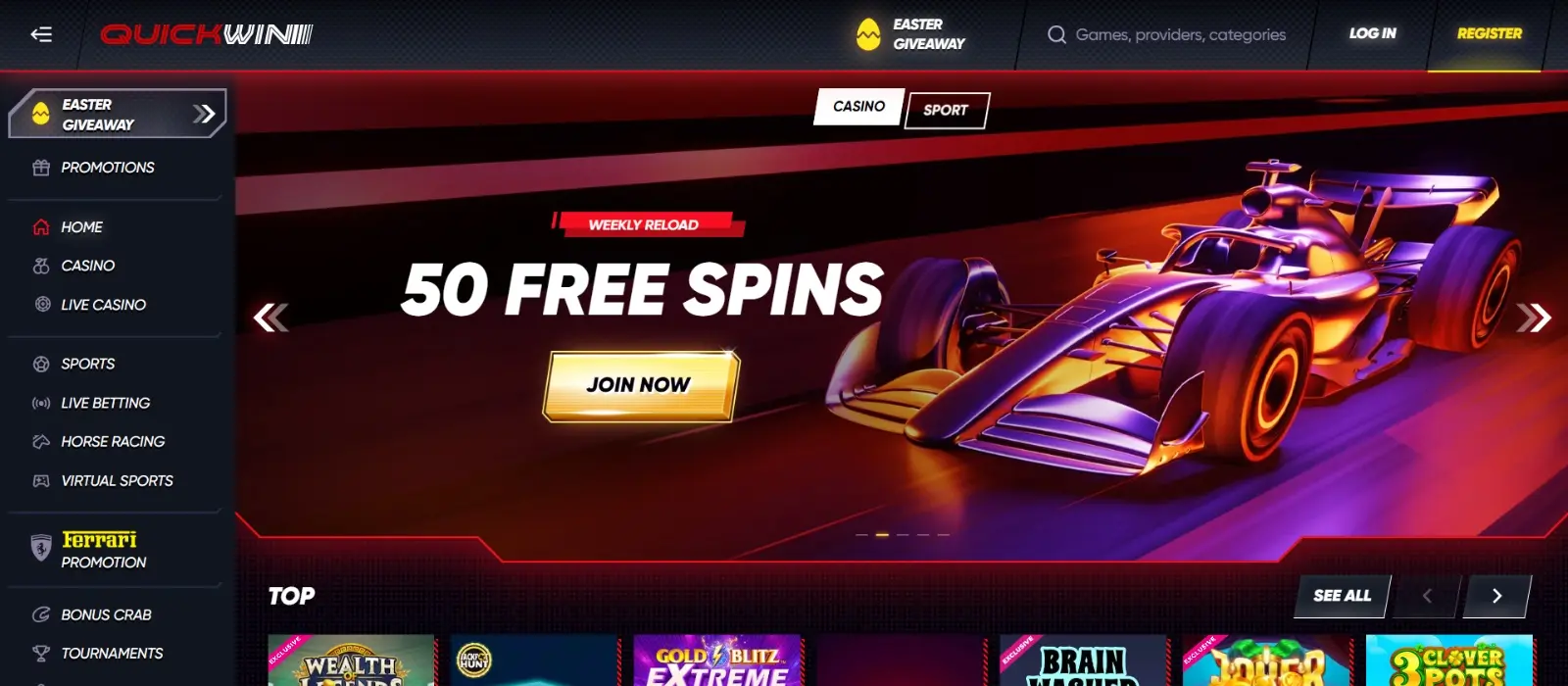 Quickwincasino Homepage
